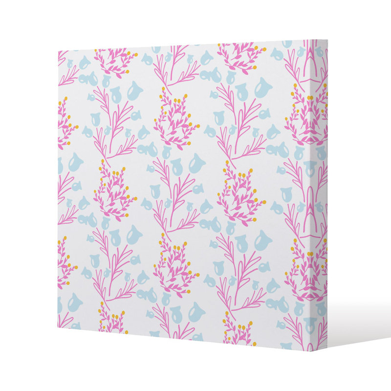 Flower Design Slim Style Canvas Print , 15mm Slim Real wood., 50 cm H x 50 cm W