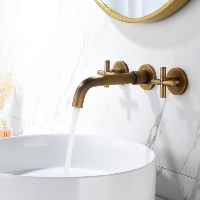 Robinet de salle de bain mural en bronze