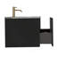 Meuble-lavabo flottant rayé en chêne noir brossé de 30 po avec lavabo en céramique blanche, meuble-lavabo pour salle de bain moderne, lavabo une pièce sans drain, pré-assemblé-846832136-846832137