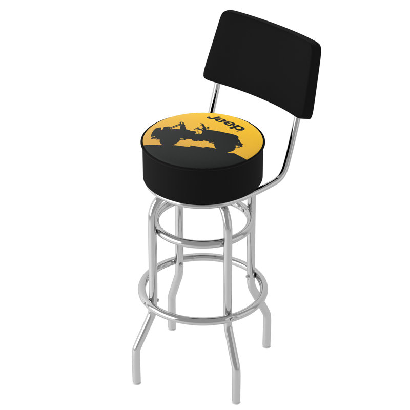 Swivel Upholstered Counter Stool with Metal Frame