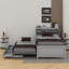 Platform Bed With Storage Headboard, USB,Trundle And Drawers-87402984-87402985