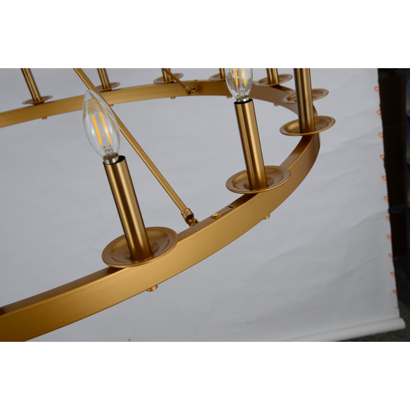 Armistead 18 - Light Wagon Wheel Chandelier, Gold