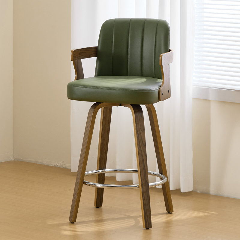 Tabouret de bar et de comptoir pivotant 26 po avec accoudoirs, Vert foncé, Tabouret de comptoir (siège d'une hauteur de 26 p
