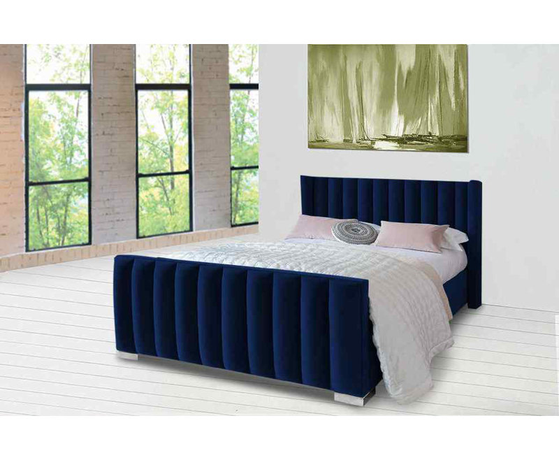 Upholstered Bed, Single (3'), Blue