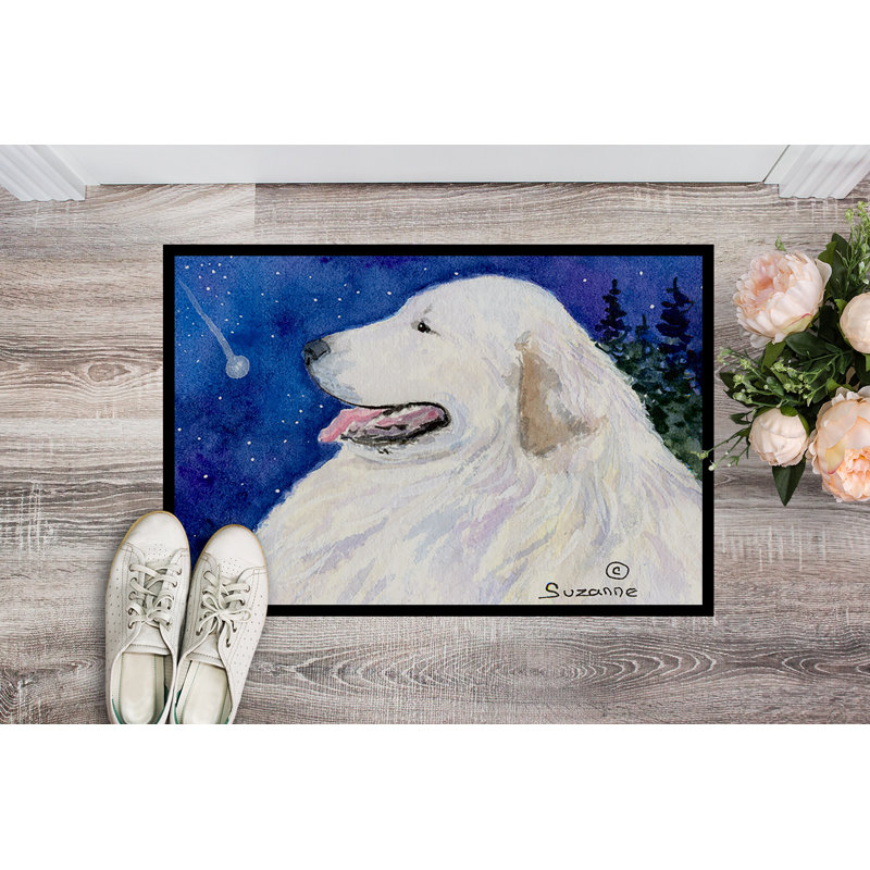 Tapis de porte d’intérieur anti-dérapant great pyrenees, Rectangle 1 pi 6 po x 2 pi 3 po