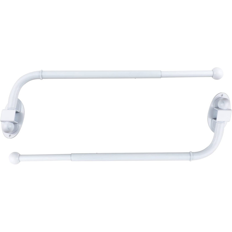 Tringle à rideaux simple réglable Ronna, H 0,5 po x l 24 po x p 0,5 po, Blanc lustré