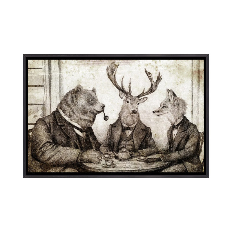Teatime II - impression d'art mural, H 18 po x l 26 po, Reproduction encadrée sans passe-partout, Noir patiné