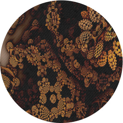 Tapis brun/noir à motifs