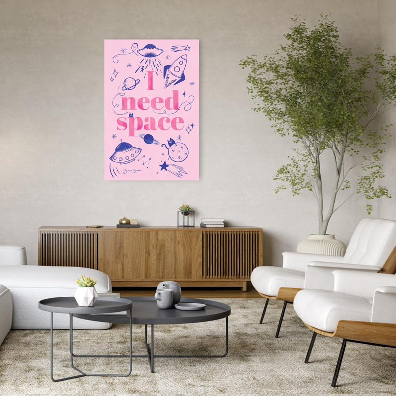 J'ai besoin d'espace - Affiche murale abstraite et contemporaine avec un chat dans un paysage naturel, 48" H x 32" W