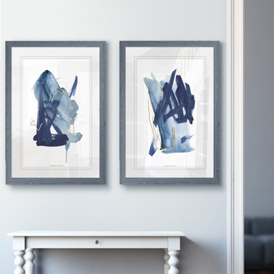 " Indigo Collide I " by Melissa Wang 2 - Pieces