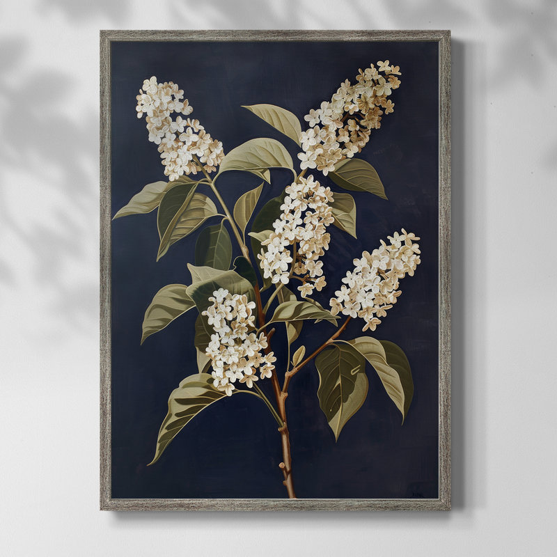 Reproduction encadrée FLORAL Series CLIV - bois massif, H 11 po x l 9 po