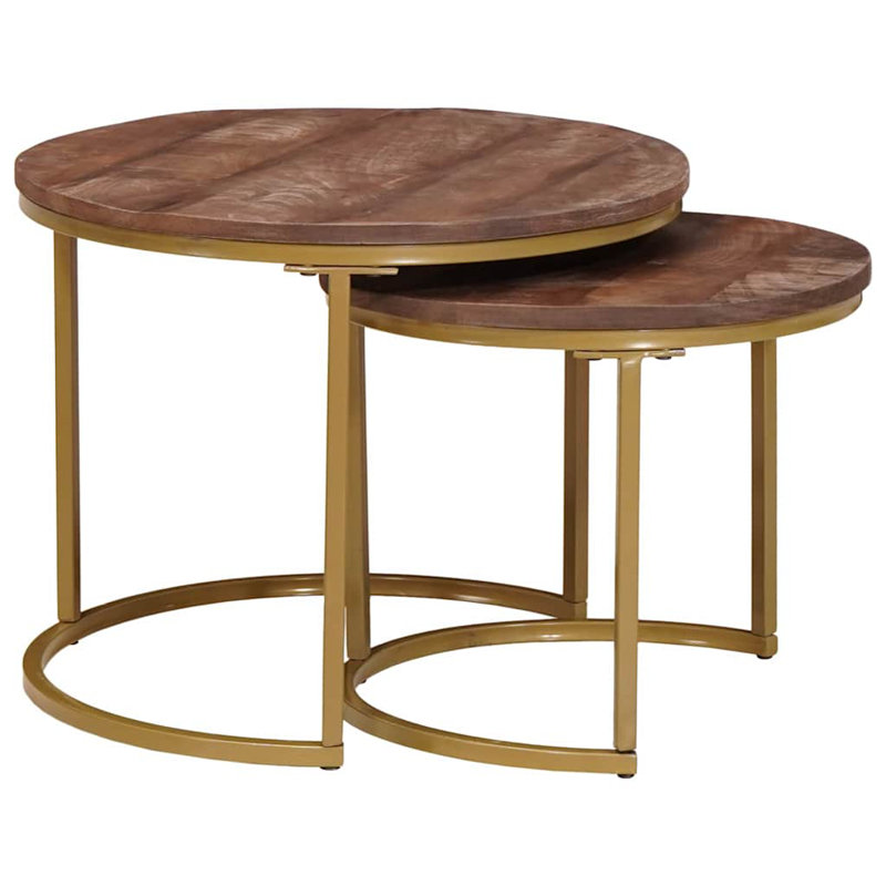 Tavarese Coffee Table, Gold, Dark Brown