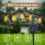 60ft Solar Powered Outdoor String Lights With Remote And 15+1 Shatterproof Led Bulbs, Waterproof, Warm White, Usb Rechargeable-125130466