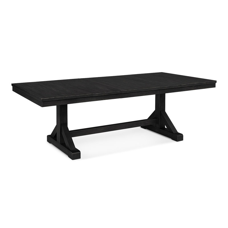 Hues Extendable Solid Wood Dining Table, Antique Black