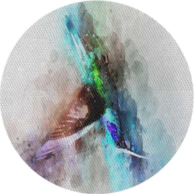 Abstract Indoor Rug, Round 6'