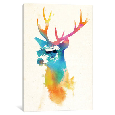 «Sunny Stag» par Robert Farkas - Estampe numérique sur toile tendue avec châssis