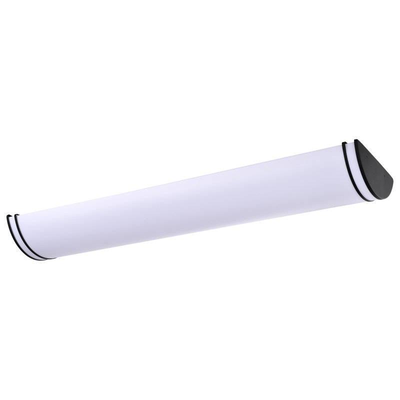 Myrical Acrylic LED Flush Mount, Matte Black, 4.5" H x 50" W x 12" D