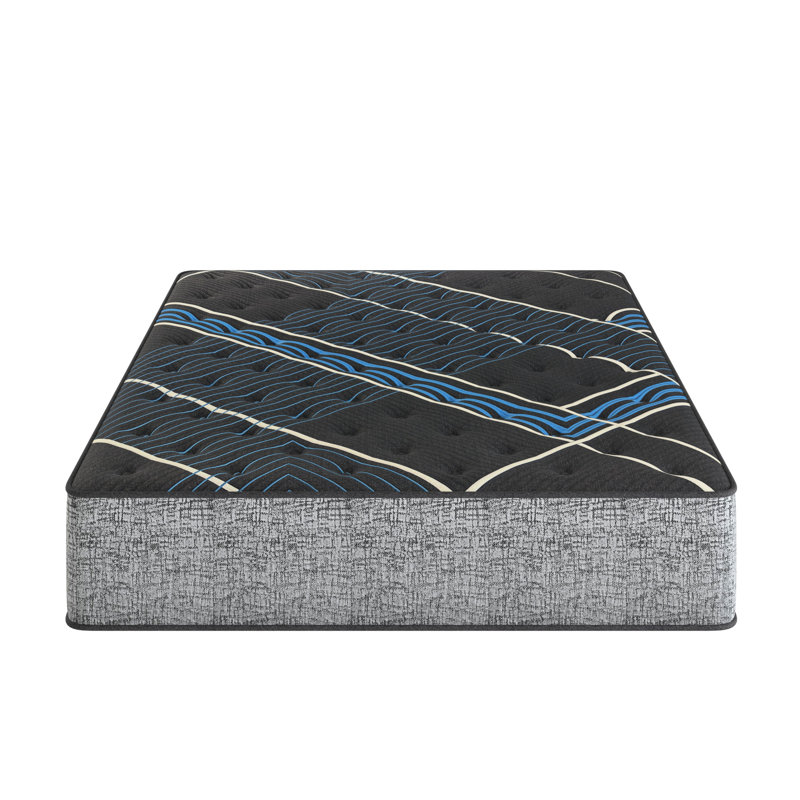 Matelas simple TG 14 po de confort moyen, avec refroidissement double pour un sommeil optimal, ressorts ensachés individuels, confort et alignement des couches de mousse, mousse à mémoire de forme, support, centre central merveilleux 800 ressorts