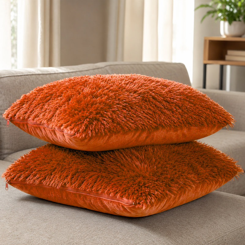  Housse et insert d'oreiller carré, rouille, Carré de 20 po