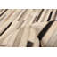 Tapis rayé en cuir fait à la main crème