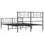 Metal Bed Frame Without Mattress With Footboard Black 200cm-1599282424