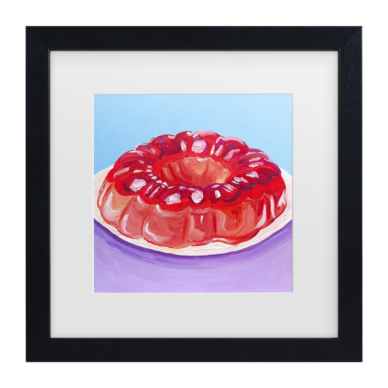 Art encadré Key and Sea Strawberry Jello, H 13 po x l 13 po, Cadre noir