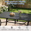 Rectangular Metal Outdoor Picnic Table With Umbrella Hole , 96cm W 160cm D