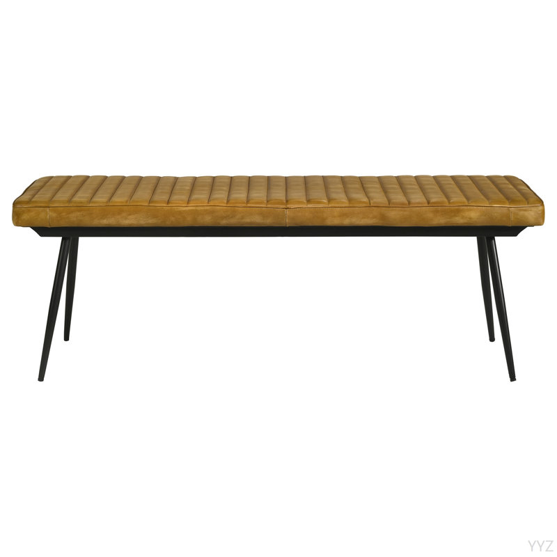 Banc à coussin capitonné chameau et noir
