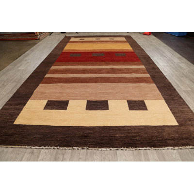 Carminda One-of-a-Kind 8'2" X 15'8" New Age Wool Area Rug in Brown