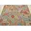 Tapis brun / bleu en laine noué à la main de conception unique 6 pi 9 po x 10 pi Gadis