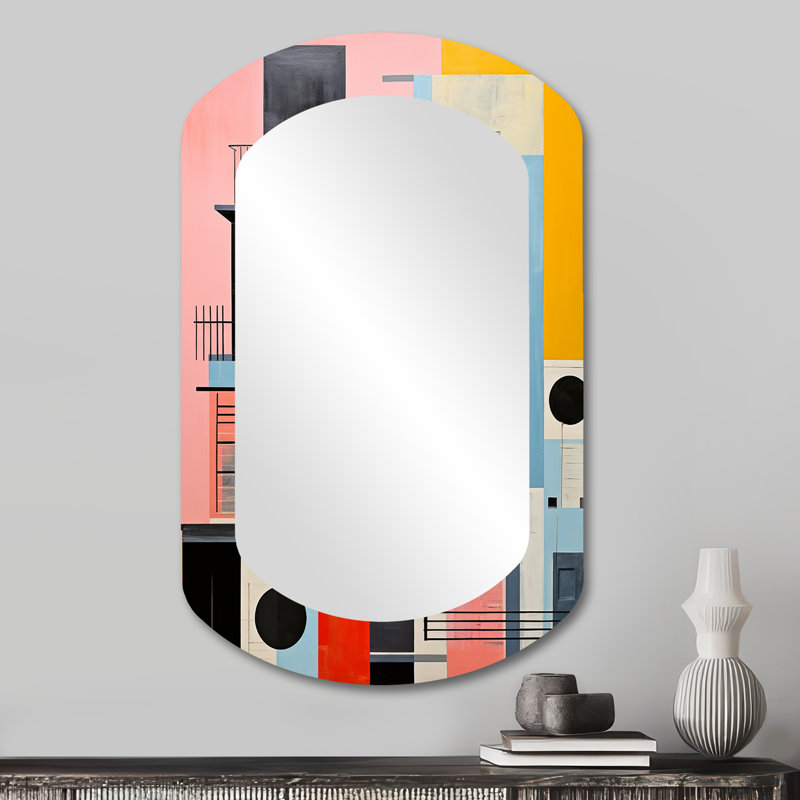 Motif géométrique Popart Bluiding In Harlem I - bâtiments, 31 po x 19 po