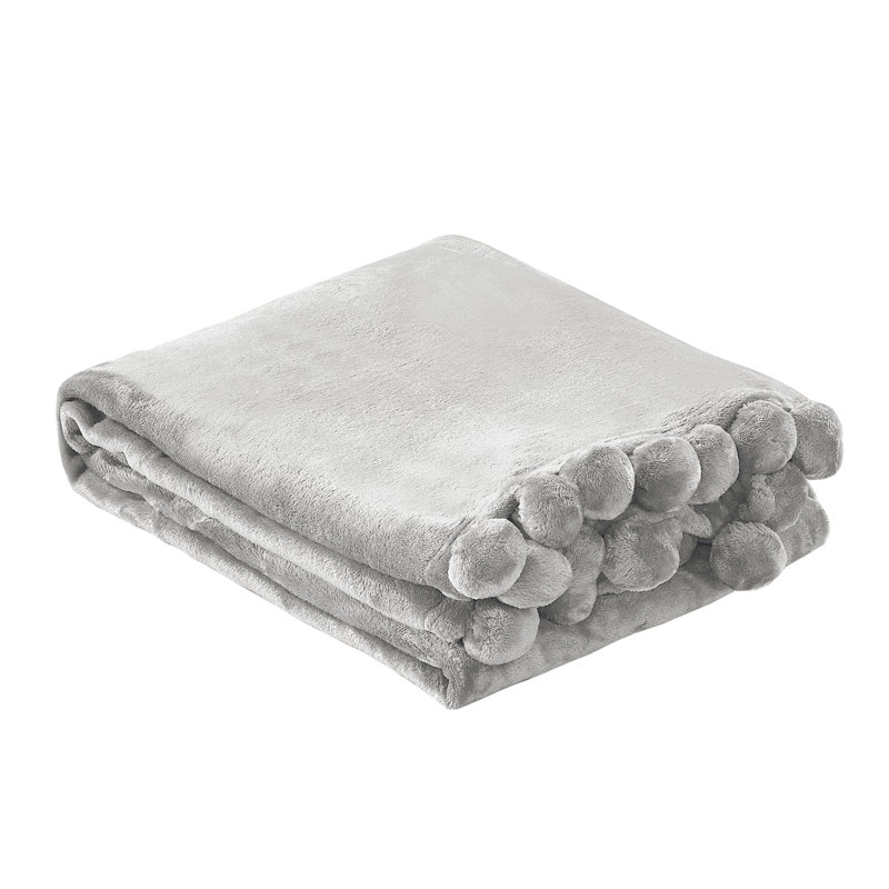  Couverture en molleton flanelle, Gris argenté, L 50 po x L 60 po