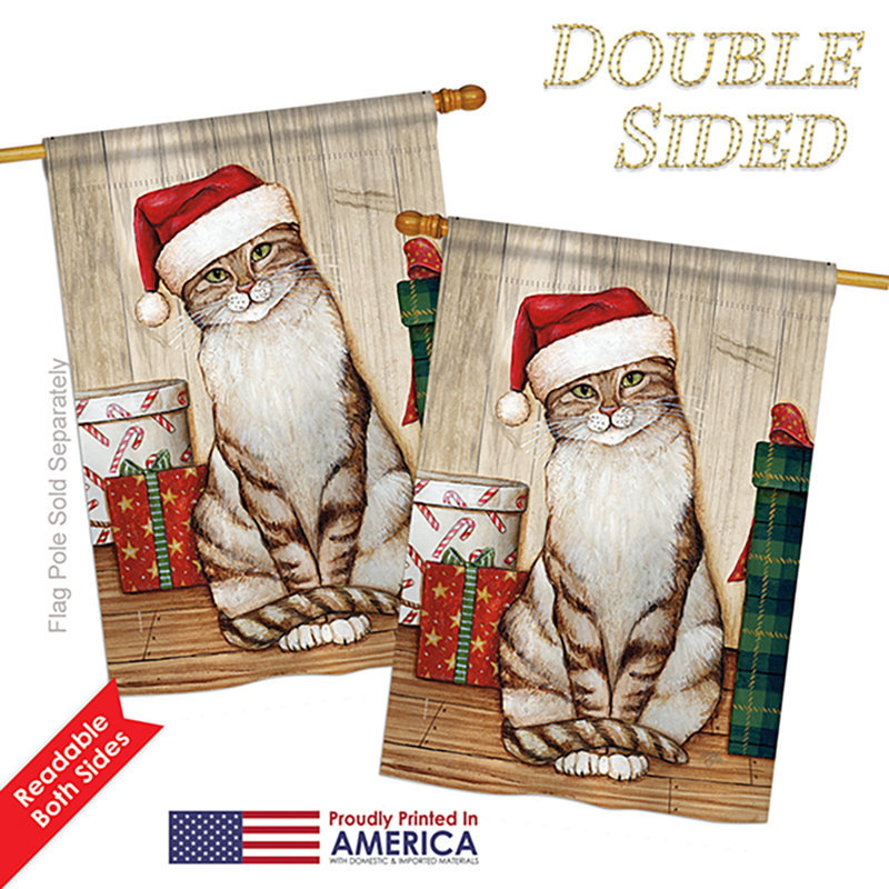 Drapeau de jardin Aztavur Christmas Kitty, H 40 po x l 28 po
