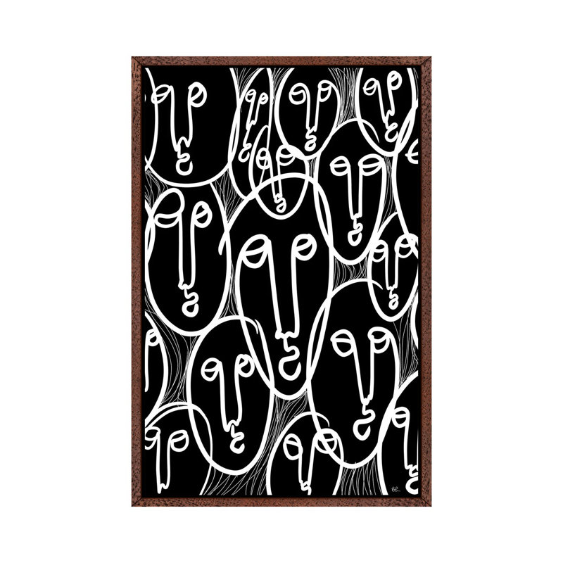 Faces 1 Piece Wall Art on Canvas, 152.5 cm H x 101.5 cm W, Classic Wood Floater Framed