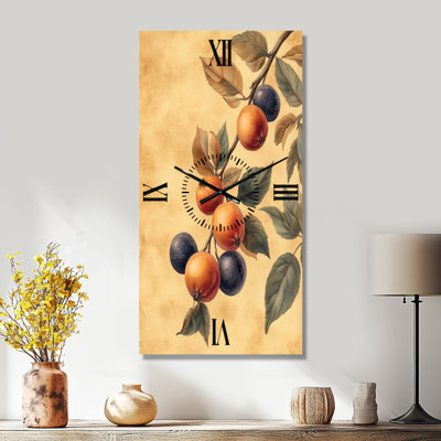Étude des fruits du vieux jardin - Horloge murale de cuisine en métal