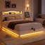 Upholstered Velvet Lift Up Storage Bed-609358645-609358650