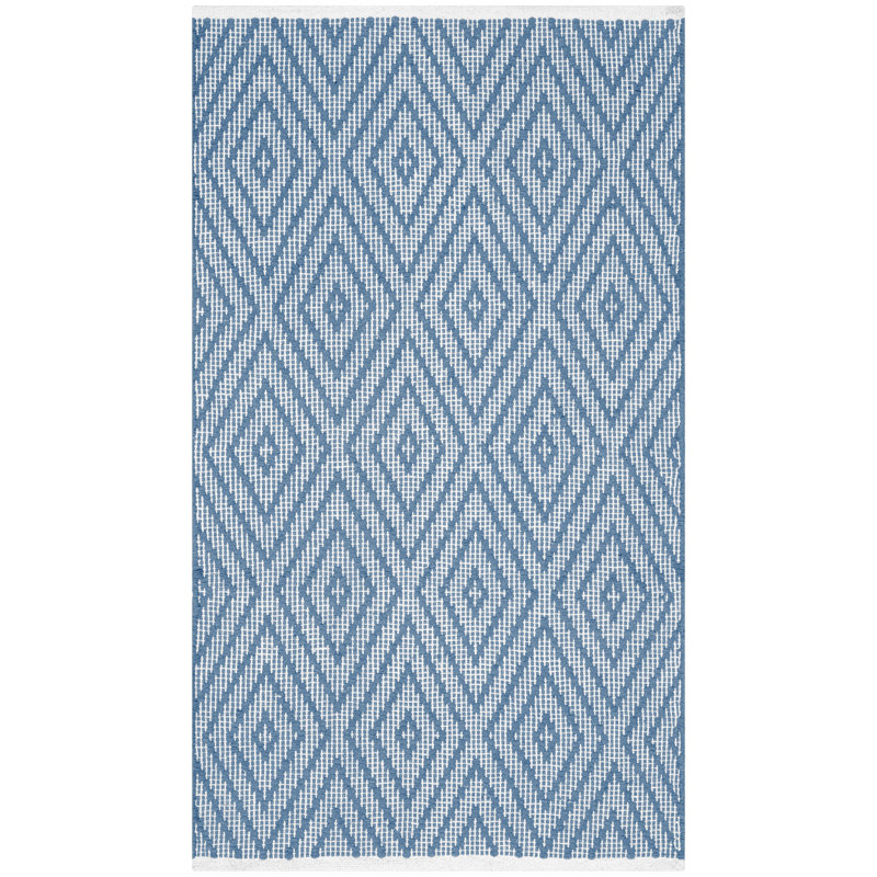 Akihiro Hand Woven Cotton Geometric Rug, Rectangle 2'6" x 4'