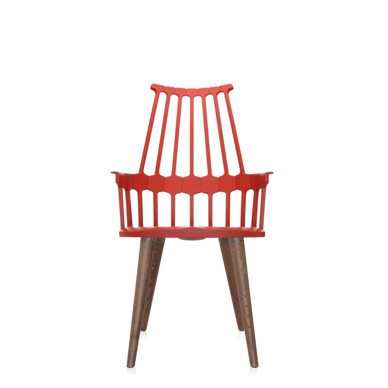 Comback Arm Chair, Orangy Red/Oak