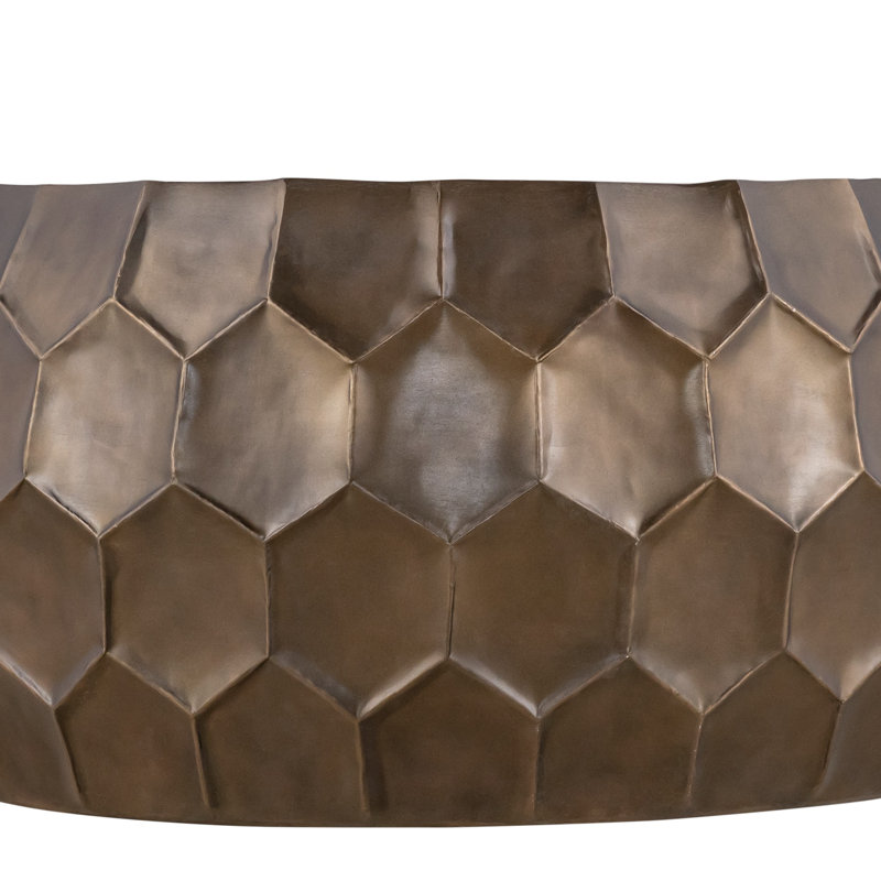 Table basse ronde avec base brillante à motif de losanges, table basse de salon pour la maison, Doré