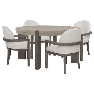 Inzillo Round Dining Table With 4 Upholstered Host Chairs