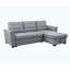 Canapé-lit modulaire moderne en lin gris clair de 90,5 po avec méridienne réversible-1327970158