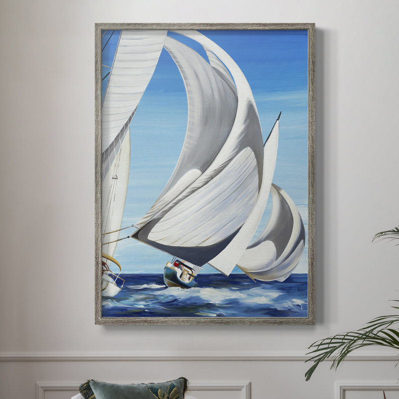 «On the Open Sea», reproduction encadrée - bois massif, H 15 po x l 12 po