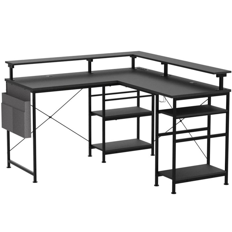 L-Shaped Metal Base Desk