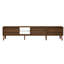 Tv Stand For 75/80/85 Inch Tvs, 78 - Living Room Console With Ample Storage, And Glass Storage Design Scheme, Finger Pull Handle, Soft Closing Hinges, Solid Wood Leg Support System Design, Walnut