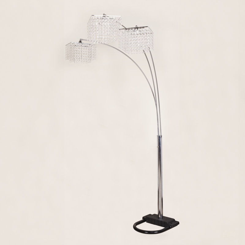 Modern Design Classic Luxury Multi-Head Floor Arc Lamp With Crystal-Like Accents For Elegant Living Rooms