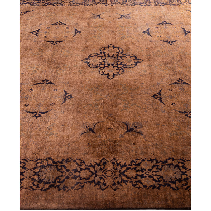 Overdyed Hand-Knotted Wool Modern-Contemporary Brown Area Rug 6' 1" x 8' 9"