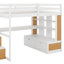 Lit mezzanine double avec bureau, tablettes et tiroirs-1062674547