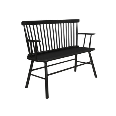 Chaise avec accoudoirs à dossier en bois noir Living Space