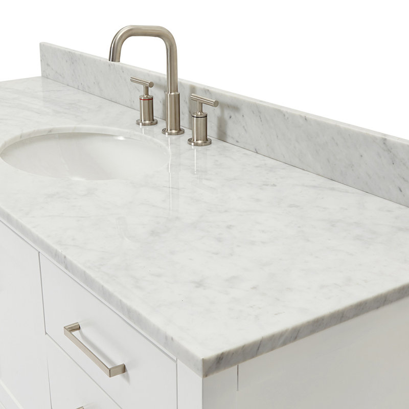 Magnolia Bath Vanity Rectangular Basin S061SCW2R, White, Oval, 61"