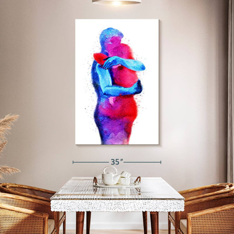 Couple Hardie embrassant, H 51 po x l 34 po